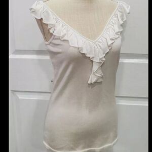 NWT White house black market large sleeveless dress tank top white
